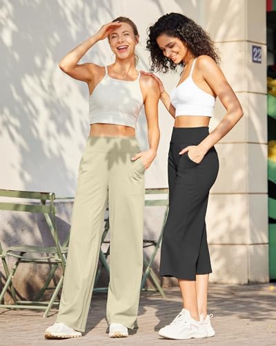G4Free Yoga Pants for Women Wide Leg Pants with Pockets High Waisted