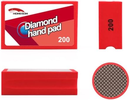 Diamond Hand Polishing Pads Foam Back Sanding Blocks for Sanding Ceramics Glass Tile Concrete Stone Marble Granite Grit 200