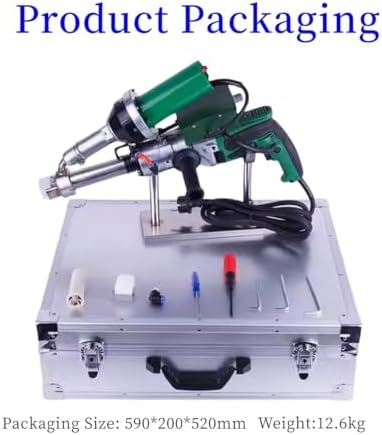 1600W Hand Extrusion Welder Gun Plastic Handheld Extruder Dual Heating System Welding Gun PP HDPE LDPE Pipe Welding Machine (220V Extruder)