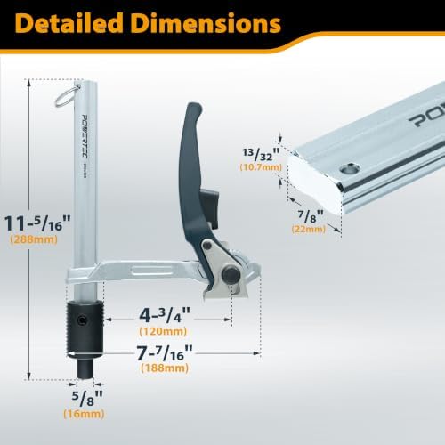 POWERTEC Welding Clamps, 2 PK, for 5/8" Fixture Holes (72235-P2) | Quick-release ratchet, 999 lb clamping force, 7-3/4" capacity, 4-3/4" throat depth, welding tables & workbenches