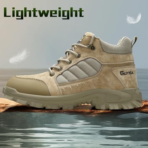 GUSAYEX Steel Toe Boots for Men Puncture Resistant Work Boots