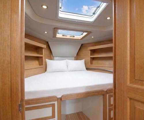 JS Sanders V Berth Boat Sheet 1 Pcs 600 TC Egyptian Cotton, White