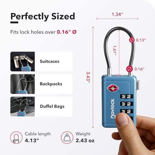 TSA Approved Luggage Locks, Travel Locks with Inspection Indicator