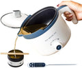KQU Wax Melting Pot with Thermometer, Electric Wax Melter for Candle Making with Spout 1.5Qt, Small Double Boiler Pot Set for Beginner Adults