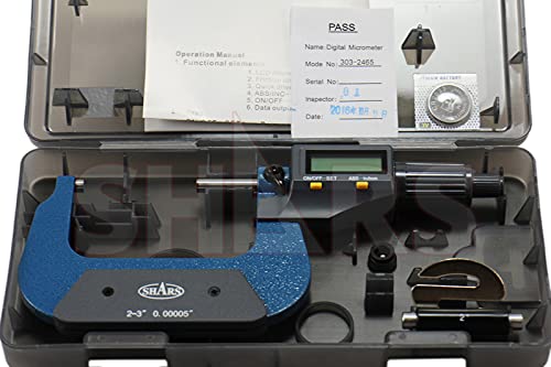 Shars 2-3"/50-75mm Solid Metal Frame Electronic Outside Micrometer 303-2465 P