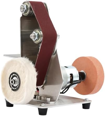 Mini Belt Sander Electric Bench Grinder Sanding Machine Table Top Grinder Polisher Electric Spindle Sander for Metal Working