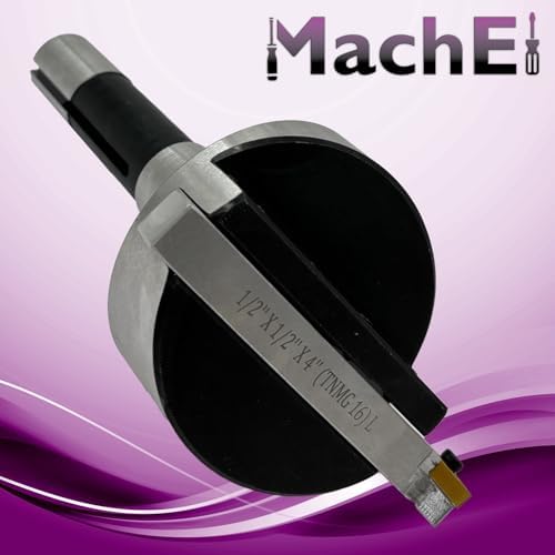 MachEl 3" (75 mm) Fly Cutter with R8 Shank (7/16" Drawbar) - Indexable Tool for Milling & Lathe Machines, Replaceable Carbide Insert