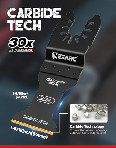 EZARC Carbide Oscillating Saw Blades for Hardened Metal, 10-Pack