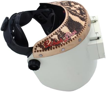 WoahBros Chopped Top Welding Hood | Flip-Front Welding Helmet, Fiberglass Reinforced Shell, Low Profile | Fixed Shade 10 Lens, Fits 2” x 4.25” Cheater Lens | Aztec
