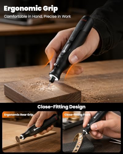 HARDELL Mini Cordless Rotary Tool for 3D Printer Sanding with 360 LED Light