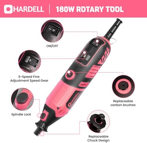 180W Corded Rotary Tool Kit, 8000-35000 RPM 61 Accessories for DIY
