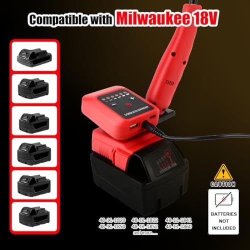 Cordless Rotary Tool Kit 6 Variable Speeds Grinder Tool Compatible with Milwaukee 18V Battery (NO Battery) with 24 Accessories for Drilling, Grinding, Polishing, Engraving and DIY