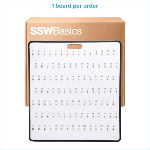 SSWBasics Key Board with Self-Closing Tabs - 105 Hooks - 29" W x 31" L