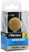 Kutzall Original Sphere Rotary Burr, 1⁄4" Shaft, Fine - Wood Carving Bit for Bosch, DeWalt, Milwaukee Tools. Abrasive Tungsten Carbide Coating, 1" (25.4mm) Head Diameter, S-1G