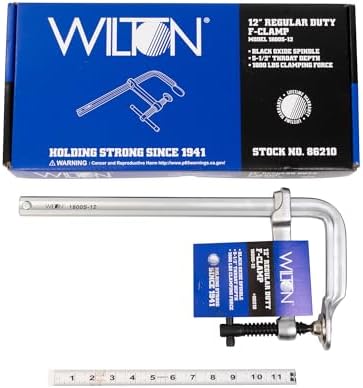 Wilton Regular-Duty F-Clamp, 12" Opening, 5-1/2" Throat, 1800 Lbs. Clamping Force (Model 1800S-12) (Pack of 2)