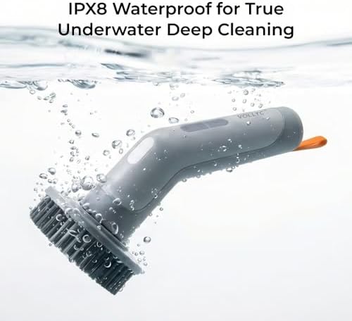 Cordless Electric Spin Scrubber, IPX8 Waterproof, 7 Brush Heads