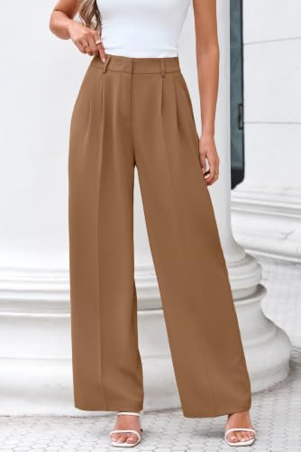 FUNYYZO Wide Leg Dress Pants for Women Work Slacks Business Casual Outfits