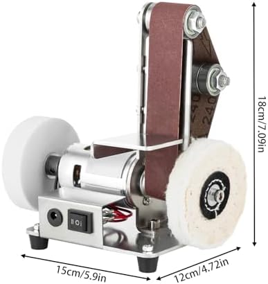 Xuthusman Mini Belt Sander - Electric Bench Grinder Sanding Machine, 7 Adjustable Table Top Grinder Polisher Buffer for DIY Craft Woodworking Stained Glass Jewelry Making