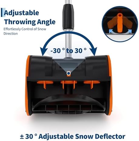 Cordless Snow Shovel, Electric Snow Blower - 20V 4.0Ah Battery & Charger, Brushless Motor, Clears Paths Up to 12 in W x 8 in H, 17FT Throwing Distance, Snows Thrower for Sidewalks & Driveways
