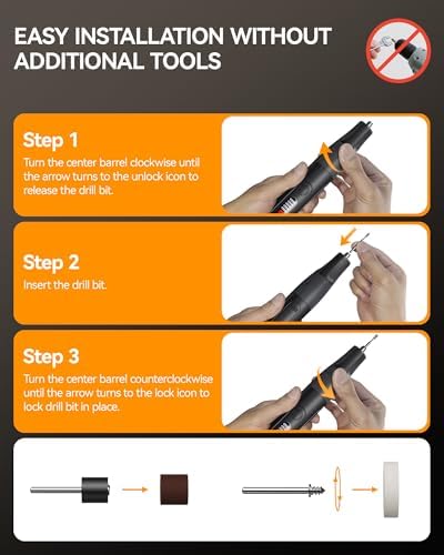 Cordless Rotary Tool, 8V Multi Tool with Auto-Lock Chuck & 5 Speed, 23,000RPM Rechargeable Engraver Kit with Storage Case, for Sanding, Polishing, Drilling, Carving, DIY Crafts