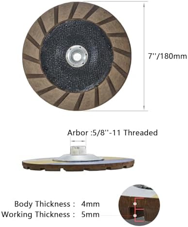 7" Ceramic Bond Diamond Cup Wheel for Concrete, 5/8-11, 400 Grit