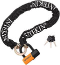 4FT Heavy Duty Bike Chain Lock - 12mm Thick, 16mm Disc Lock for Motorcycles, Scooters, Gates - Orange