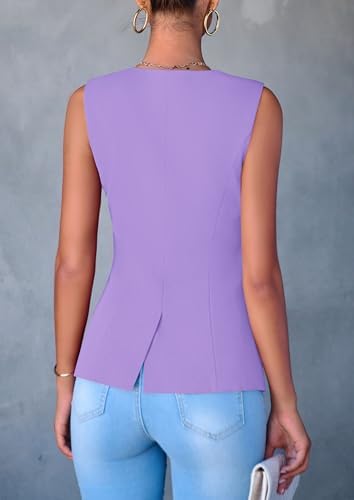PRETTYGARDEN Women Tailored Suit Vest Business Casual Tops