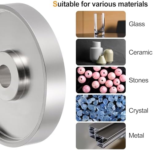HARFINGTON Diamond Lapidary Wheel 6 Inch x 1 Inch Arbor Hole 2000 Grit Grinding Wheels for Stone, Marble, Glass, Ceramics, Crystal, Carbide, Steel