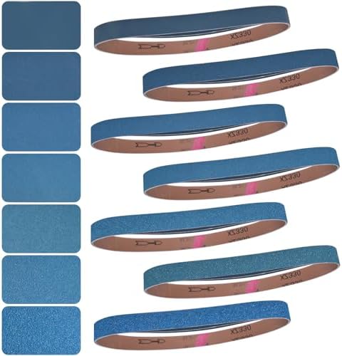 1x30 Inch Sanding Belts 21 Pcs 7 Grits Sizes (3 Each of 40/60/80/120/150/240/400 Grits) Heavy Duty Belt Sander Zirconia Belt Sander Paper for Wood, Metal, Stainless Steel, Cars, and Furniture
