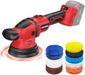 VERVEWAVE Cordless Buffer Polisher Kit for Milwaukee 18V/M18 Battery (No Battery), 6-Inch Orbital Car Polisher 6 Speed 1800—5500 RPM, 17PCS Polishing Accessories, for Car Polishing/Waxing (Tool Only)