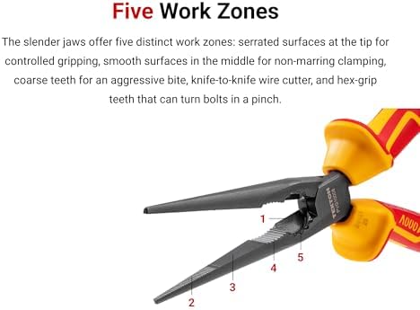TEKTON 8 Inch Insulated Long Nose Pliers | PVG10008