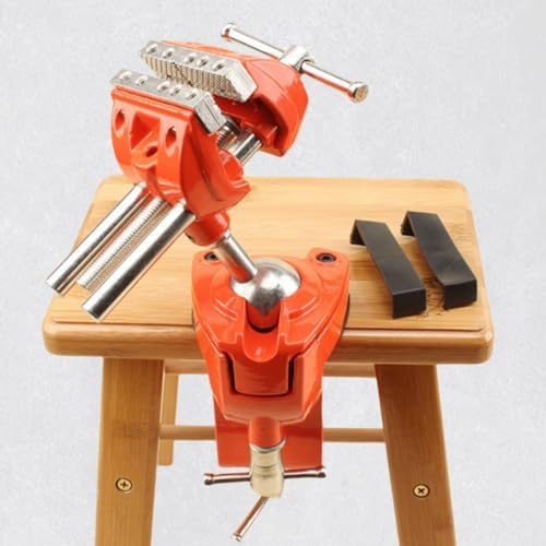 SYLPHID Bench Vise 3 Inch Heavy Duty, 360° Swivel Base & Clamp-On Workbench Vise, Cast Steel Multi-Purpose Table Vice for Woodworking, Metalworking, Drilling, Sawing, DIY Projects