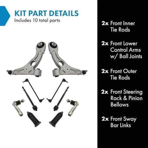 TRQ Front Steering & Suspension Kit Control Arm with Ball Joint Steering