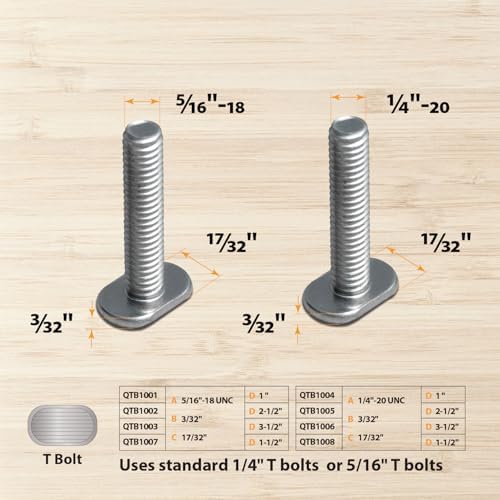 POWERTEC 71158V 48 Inch Double-Cut Profile Universal T-Track with Predrilled Mounting Holes, 2 Pack, T Track for Woodworking Jigs and Fixtures, Drill Press Table, Router Table, Workbench