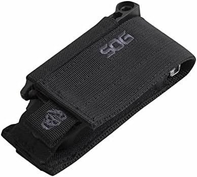 SOG PowerAccess Deluxe All-Around Heavy Duty Stainless Steel Multi-Tool w/Nylon Sheath, Two Knife Blades, Can & Bottle Opener, Stone Wash