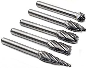 5pcs 1/4"(6.35mm) Shank Carbide Burrs for Aluminum