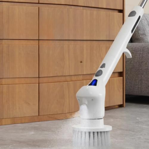 Electric Spin Scrubber with 8 Replaceable Brush for Bathroom Car Floor