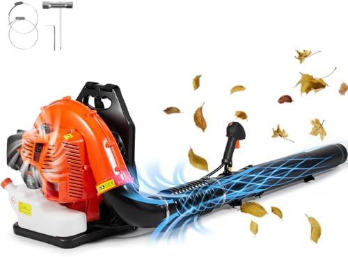 VEVOR 79cc Backpack Gas Leaf Blower, 2-Cycle Gas Powered Backpack Blower with 3L Fuel Tank, 930CFM Air Volume 184MPH Speed, Ideal for Lawn Care