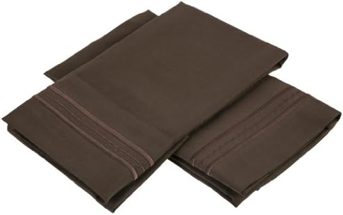 Jessica Sanders Premier 1800 Series 4pc Bed Sheet Set - King, Chocolate Brown, - Jessica Sanders Embroidery
