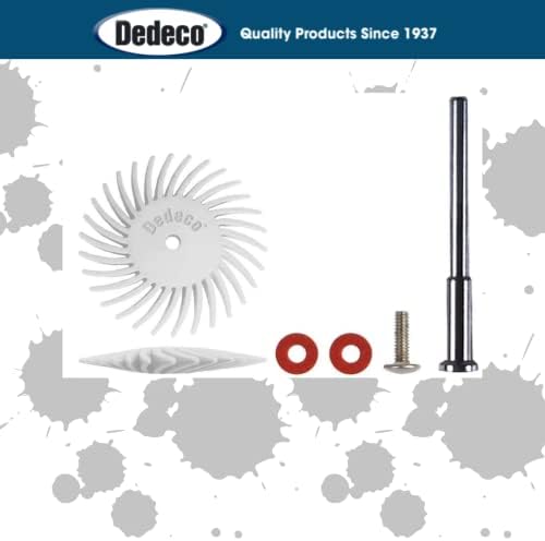 Dedeco Sunburst Radial Bristle Discs 12-Pack - 1-1/2" Curved Knife-Edge - White 120 Grit (Medium) - Aluminum Oxide for Polishing & Surface Finishing