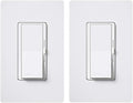 Lutron Diva LED+ Dimmer Light Switch for Dimmable LED, Halogen, and Incandescent Bulbs, 150 Watt, Single-Pole or 3-Way, DVWCL-153PH-2-WH, White (2-Pack) with Wallplate