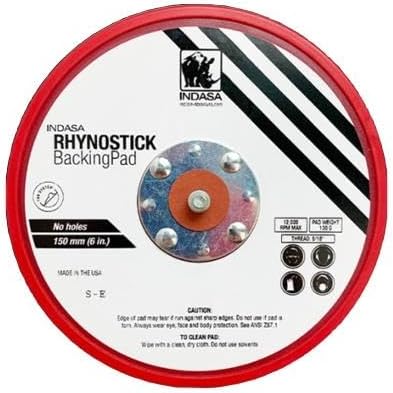 Indasa 6” DA Air Sander Non-Vacuum | 3/16” (5mm) Orbit | 12,000 RPM | Includes Rhynostick Solid Backup Pad & Wrench | Lightweight Professional Random Orbital Sander for Auto Body, Wood & Prep Work
