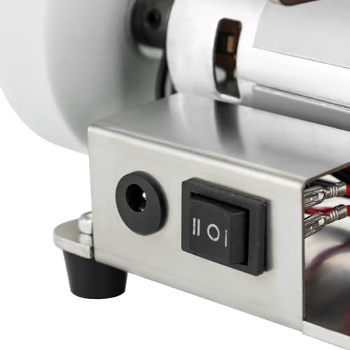 Mini Belt Sander, Electric Bench Grinder Sanding Machine with Aluminum Grinding Wheel & Woolen Buffing Wheel Table Top Grinder Polisher for DIY Woodworking Metal Grinding