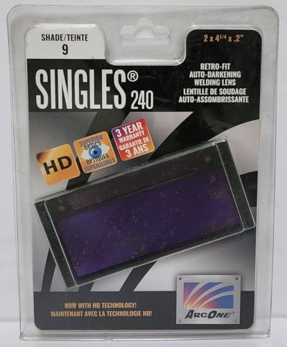 ArcOne S240-9 Horizontal Single Auto-Darkening Filter for Welding, 2 x 4, Shade 9