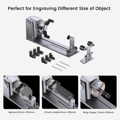 AlgoLaser 4 in 1 Laser Rotary Roller Chuck for Laser Engraver