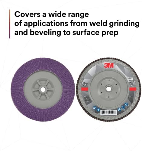 3M Flap Disc, 769F, 80+, T27 Quick Change, 7 in x 5/8 in-11