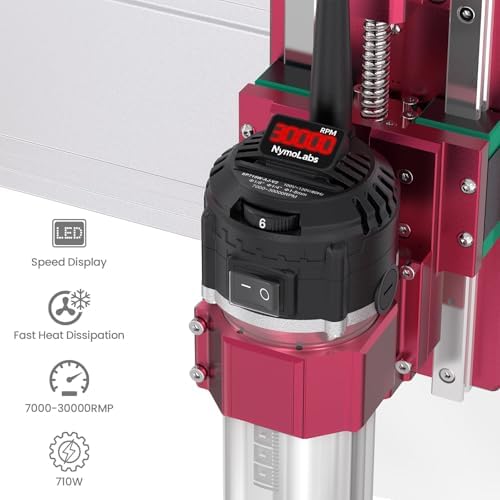710W CNC Router Spindle Motor with Speed Display, 6-Speed Adjustable (7000–30000 RPM), 65mm Diameter, 1/4" ER11 Collet, Compatible with CNC Routers, Milling and Engraving Machines