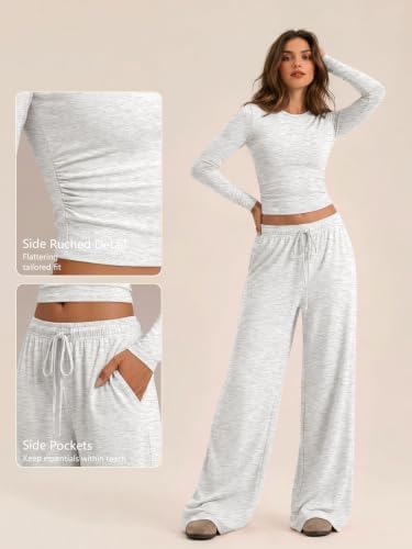Trendy Queen Women's 2 Piece 2026 Fall Fashion Lounge Set with Pockets