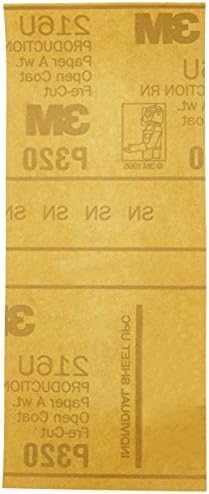 3M Gold Abrasive Sheet 216U, 02551, P320 Grade, 3-2/3 in x 9 in, 100 Sheets