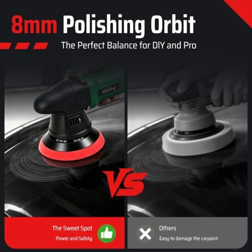 Car Polisher Buffer, 5-Inch 8MM Dual Action Random Orbital